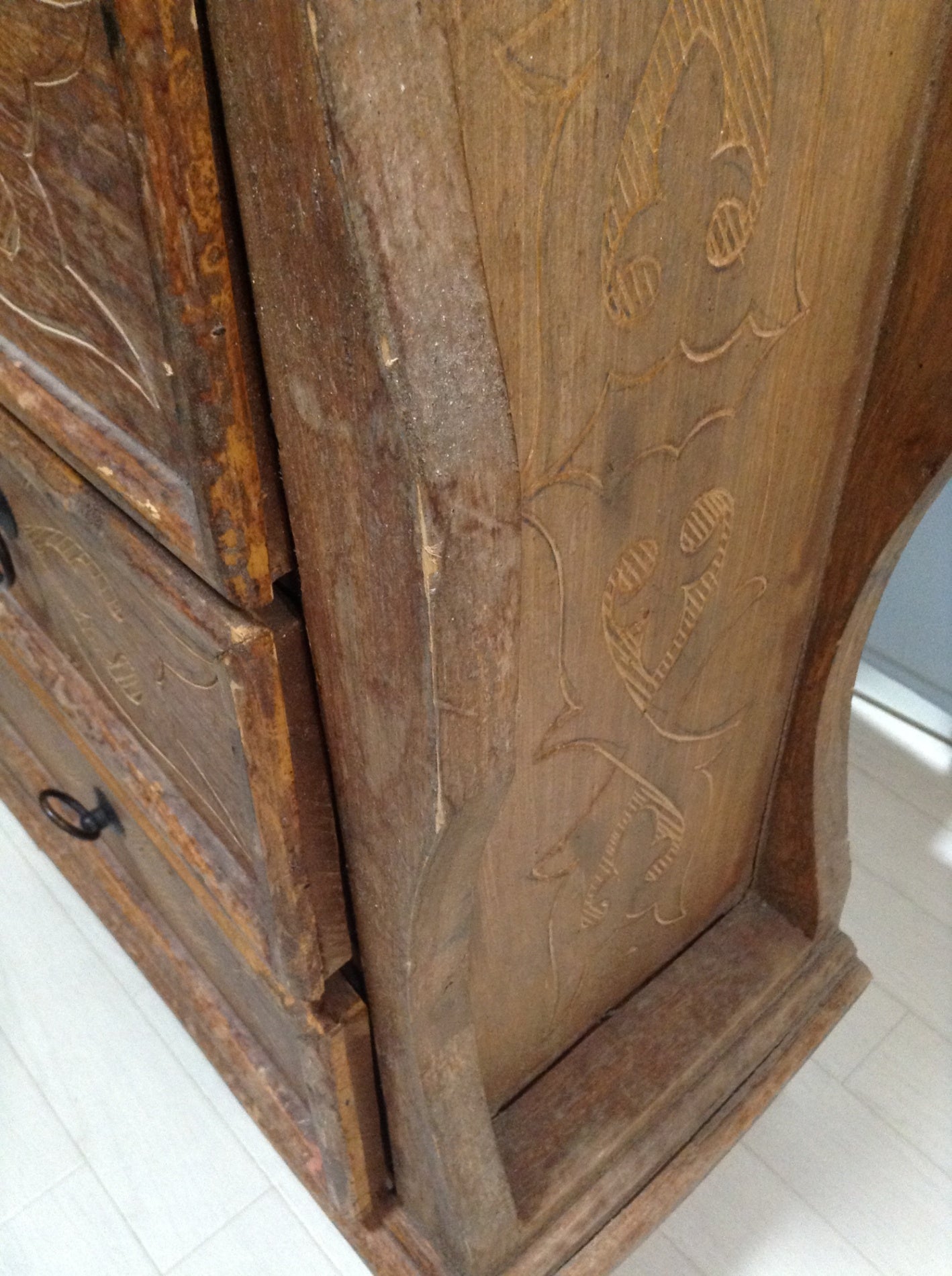 【倉庫保管】 古家具 4段チェスト