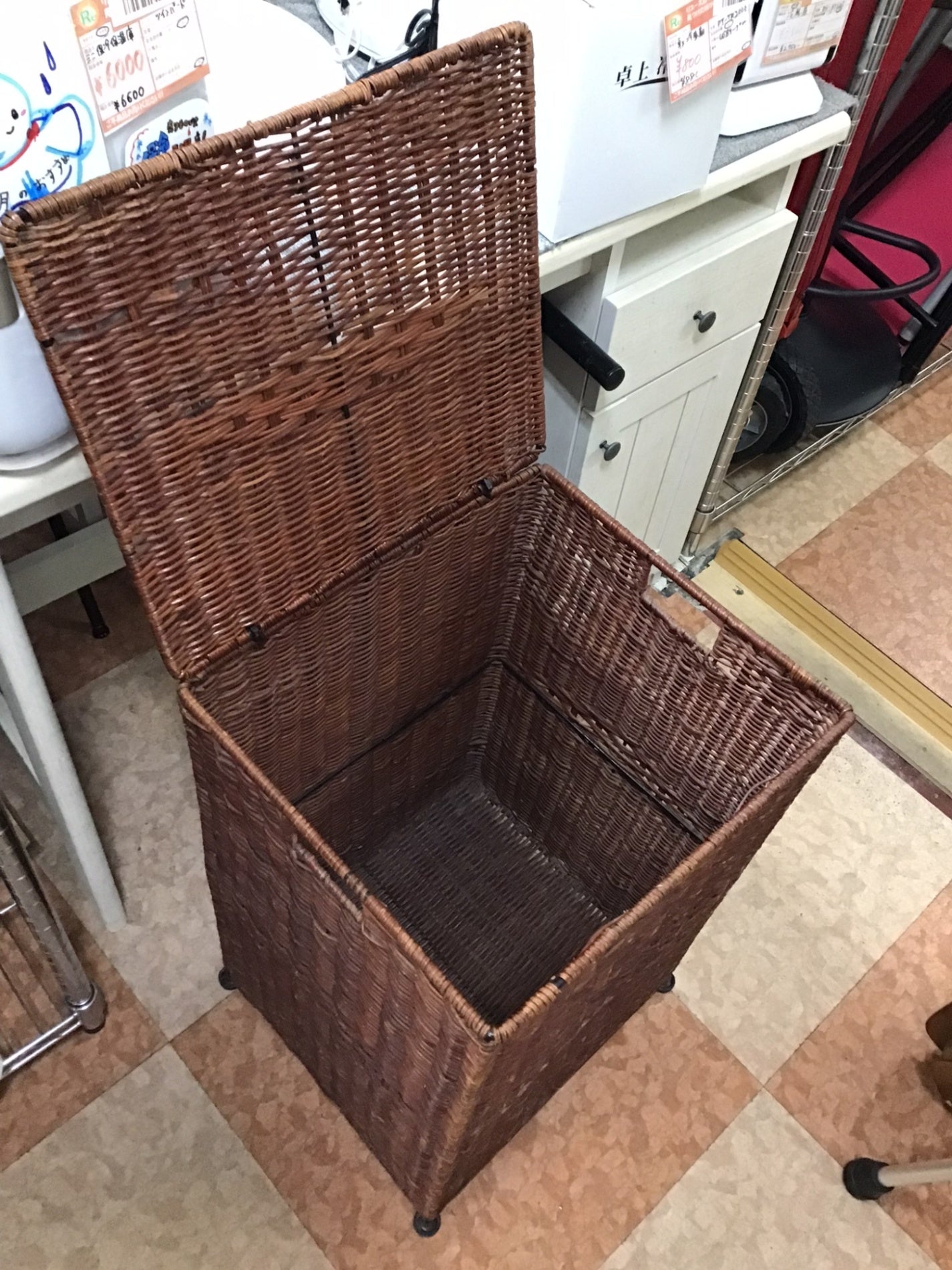 【深草店】ラタン収納 幅37㎝ 高さ59㎝ 奥行34㎝