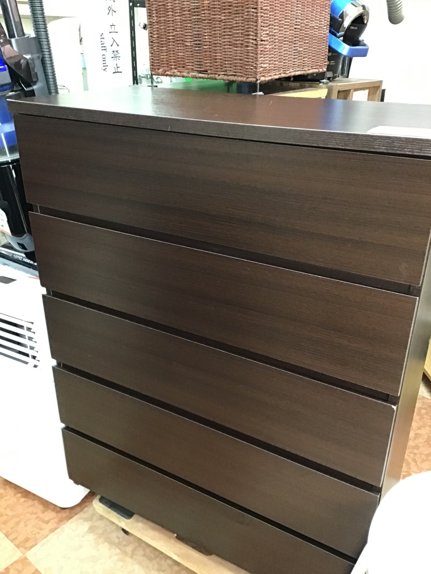 【深草店】 チェスト ブラウン 五段 幅790mm 高さ1000mm 400mm