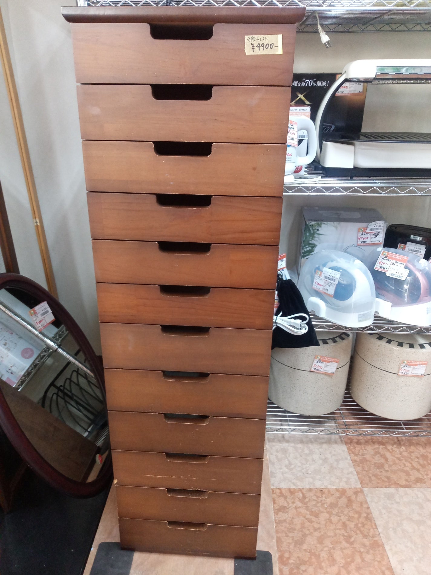 【深草店】 多段チェスト 幅32㎝奥行き43㎝高さ112㎝