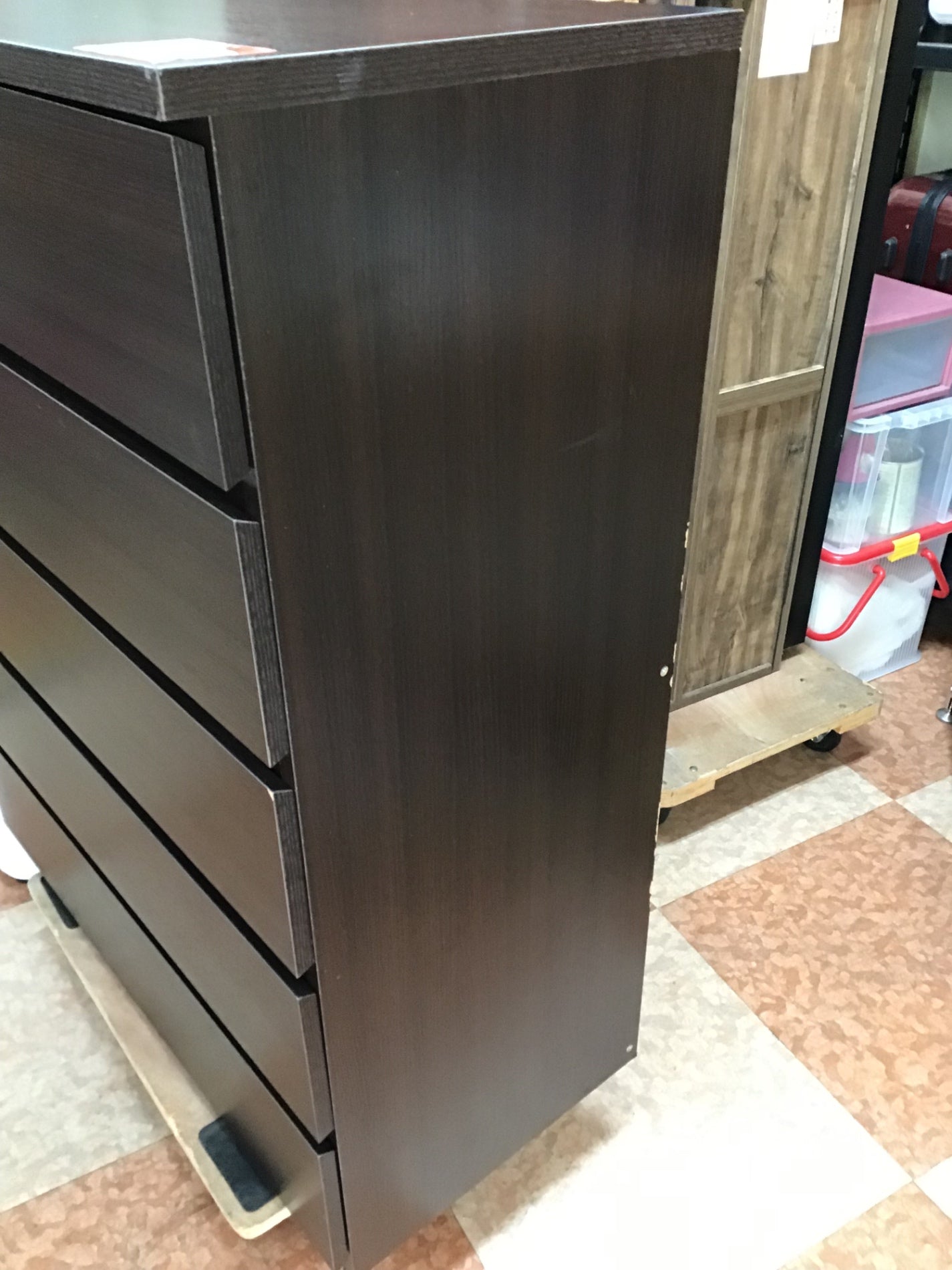 【深草店】 チェスト　ブラウン　五段　幅790mm 高さ1000mm 400mm