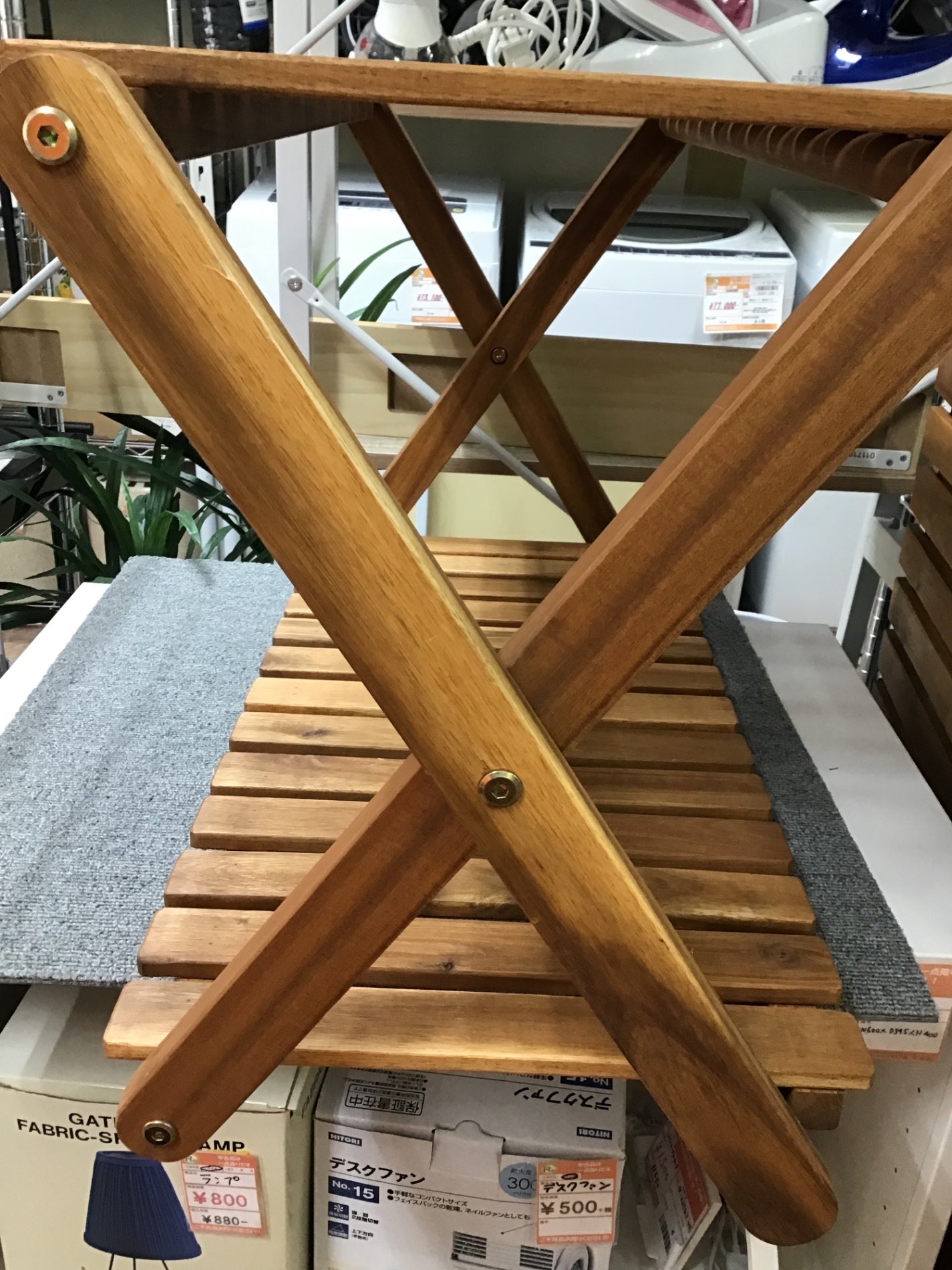 【深草店】 折りたたみラック　木製　幅66.5㎝　高さ38.5㎝　奥行30㎝