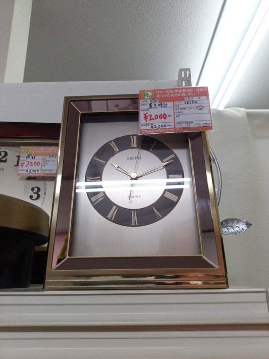 【深草店】SEIKO  置き時計　SEIKO　幅19㎝　高さ23㎝　奥行6㎝